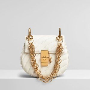Chloe Mini Drew Bijou Bag In Natural White